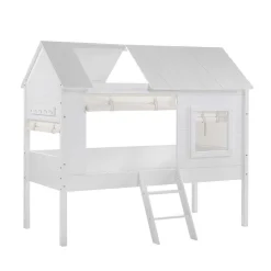 Wohnen Kindermöbel|Kinderbetten*Halbhohes Hausbett für Kinder in Weiß - Tabitana