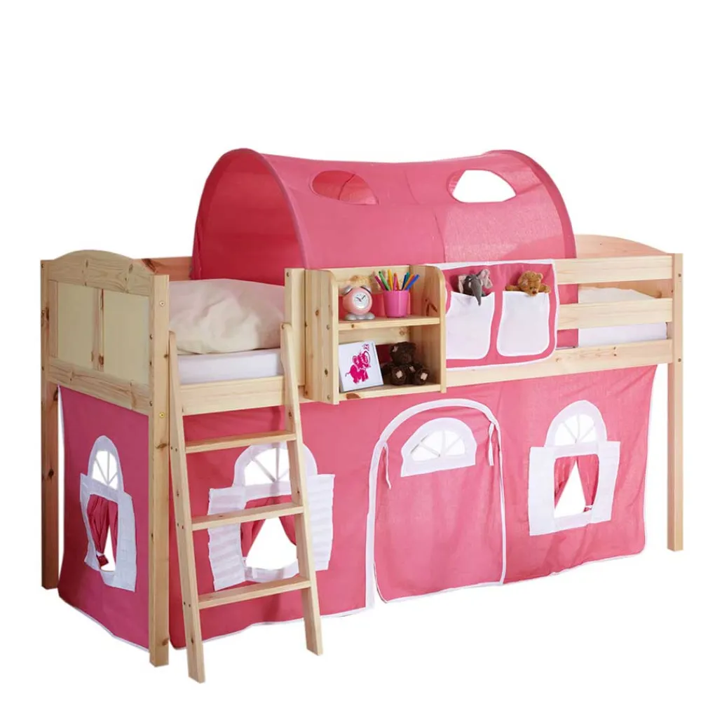 Wohnen Kindermöbel|Kinderbetten*Halbhohes Kinder Spielbett in Kiefer Natur - Duane