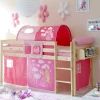 Wohnen Kindermöbel|Kinderbetten*Halbhohes Kinderbett Wonder mit Vorhang im Prinzessin Design