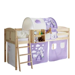 Kinder Wohnen Halbhohes Prinzessinbett in Lila - Omarai