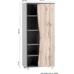 Wohnen Halboffener Badschrank in Wildeiche Optik - Breznia