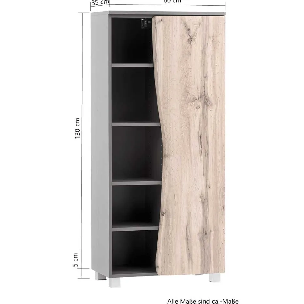 Wohnen Halboffener Badschrank in Wildeiche Optik - Breznia