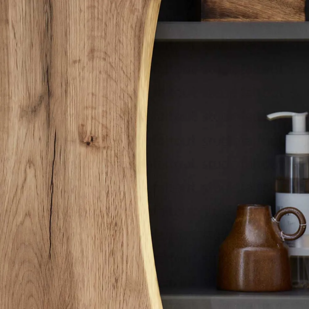 Wohnen Halboffener Badschrank in Wildeiche Optik - Breznia