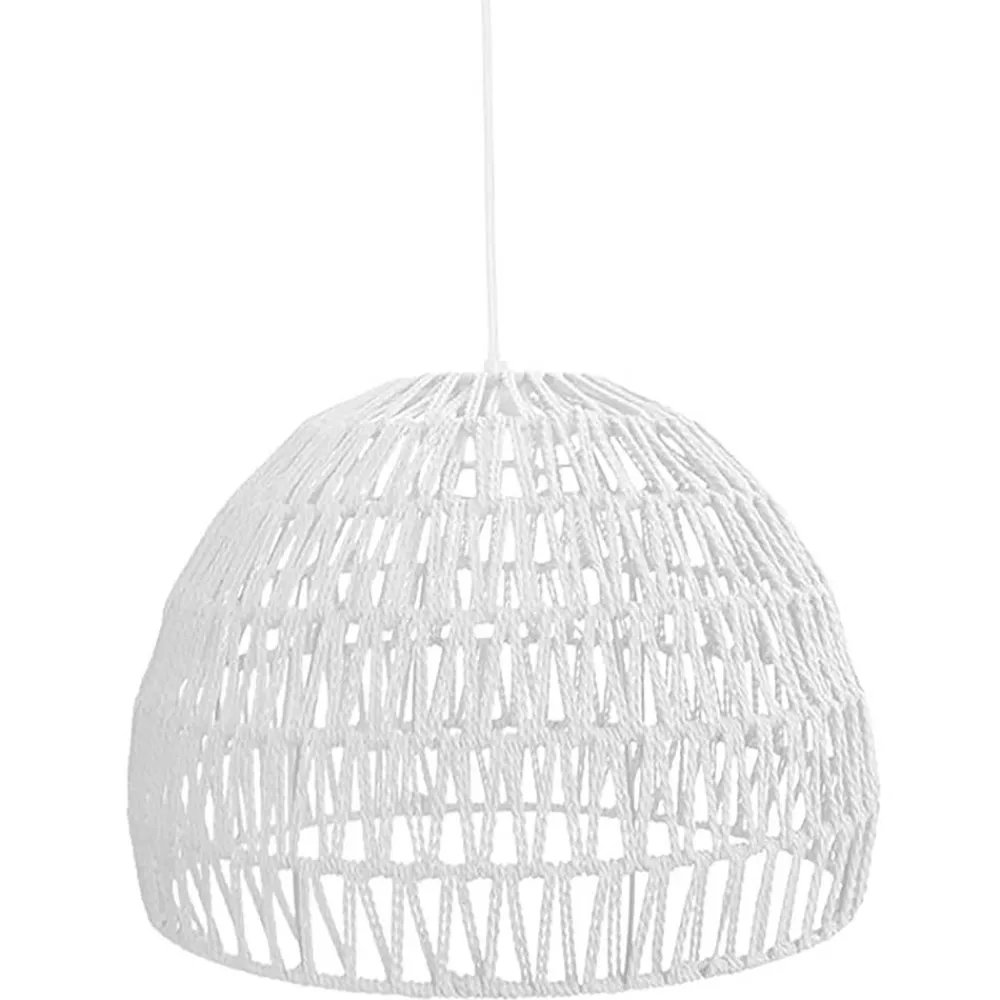 Wohnen Halbrunde Hängelampe im Scandi Style in Weiß - Biatrore