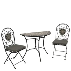 Wohnen Halbrunder Balkontisch & Stühle - Tasmania (dreiteilig)