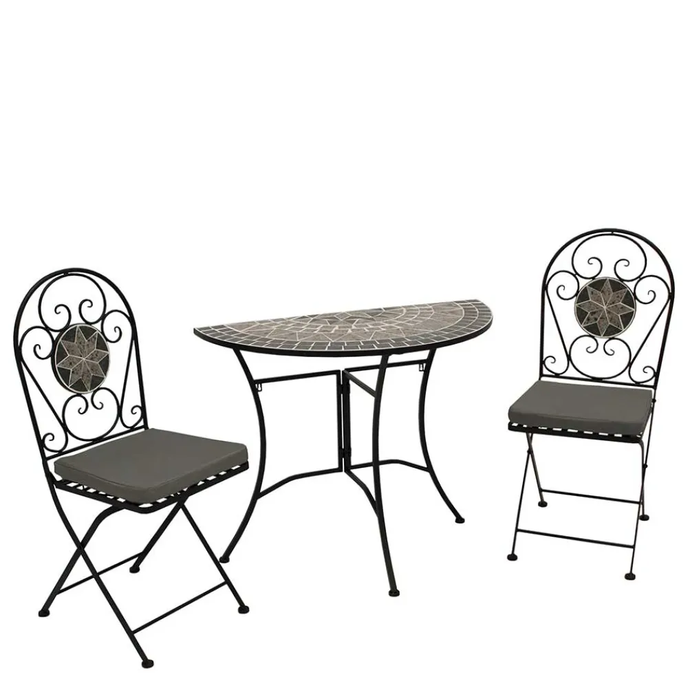 Wohnen Halbrunder Balkontisch & Stühle - Tasmania (dreiteilig)