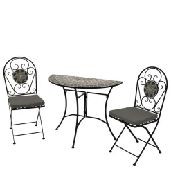 Wohnen Halbrunder Balkontisch & Stühle - Tasmania (dreiteilig)