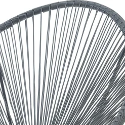 Wohnen Halbrunder Gartenstuhl aus Geflecht in Grau - Hero (2er Set)