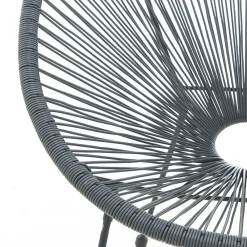 Wohnen Halbrunder Gartenstuhl aus Geflecht in Grau - Hero (2er Set)