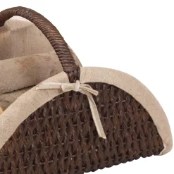 Wohnen Rattanmöbel*Halbrunder Kaminholzkorb Jatlain in Braun