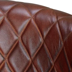 Wohnen Halbrunder Tischsessel in Braun Leder - Liva