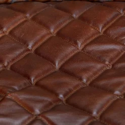 Wohnen Halbrunder Tischsessel in Braun Leder - Liva