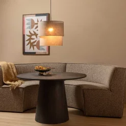 Wohnen Küchenbänke|Esszimmerbänke*Halbrundes Esstischsofa in Dunkelbraun - Sentiagamo