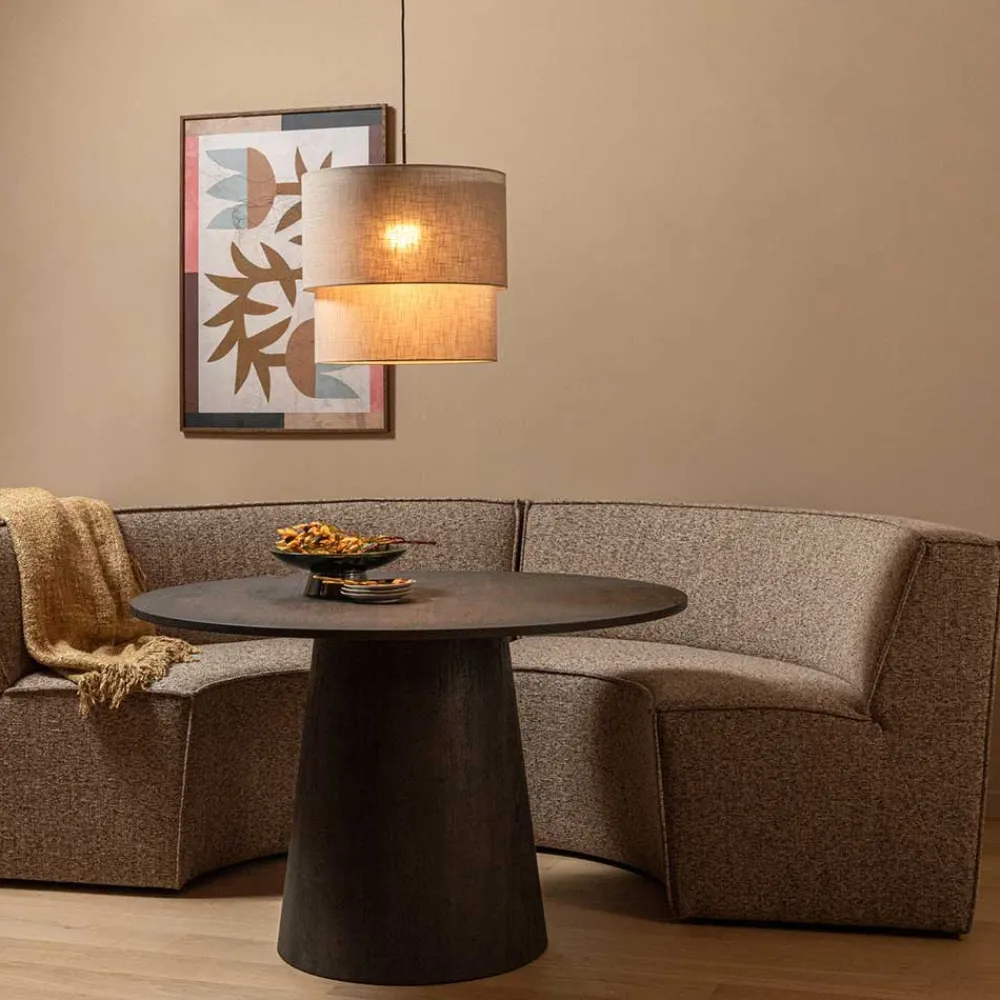 Wohnen Küchenbänke|Esszimmerbänke*Halbrundes Esstischsofa in Dunkelbraun - Sentiagamo