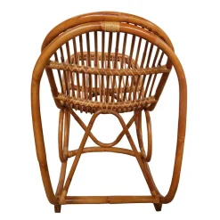 Wohnen Handgearbeiteter Schaukelstuhl aus Rattan Geflecht - Ledro