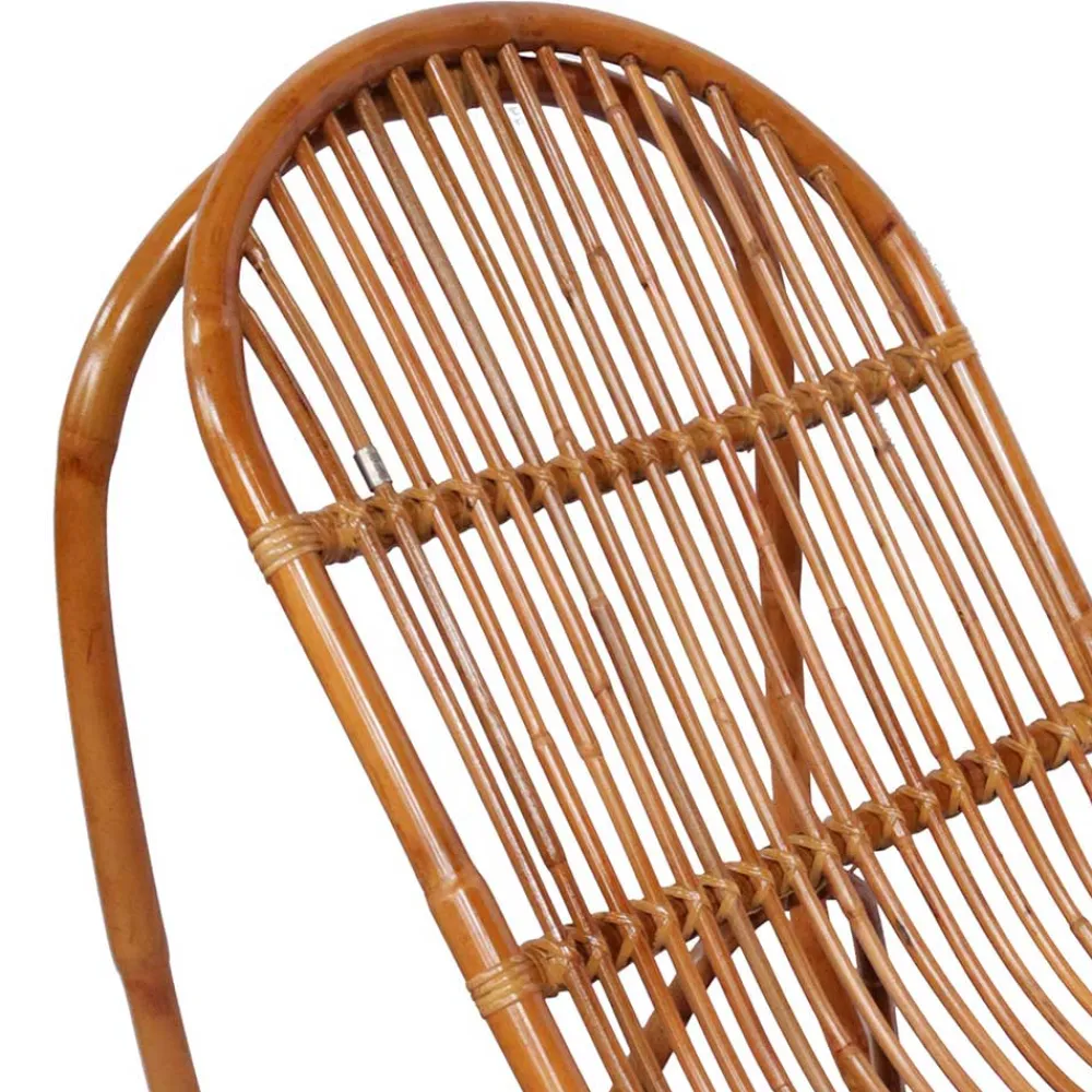 Wohnen Handgearbeiteter Schaukelstuhl aus Rattan Geflecht - Ledro