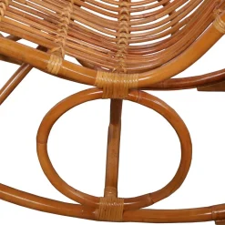 Wohnen Handgearbeiteter Schaukelstuhl aus Rattan Geflecht - Ledro