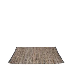 Wohnen Teppiche*Handgefertigter Teppich aus Jute und Leder Resten - Janton