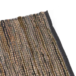 Wohnen Teppiche*Handgefertigter Teppich aus Jute und Leder Resten - Janton