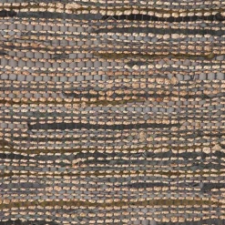 Wohnen Teppiche*Handgefertigter Teppich aus Jute und Leder Resten - Janton