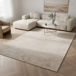 Wohnen Handgefertigter Teppich in Creme und Taupe - Tobarida