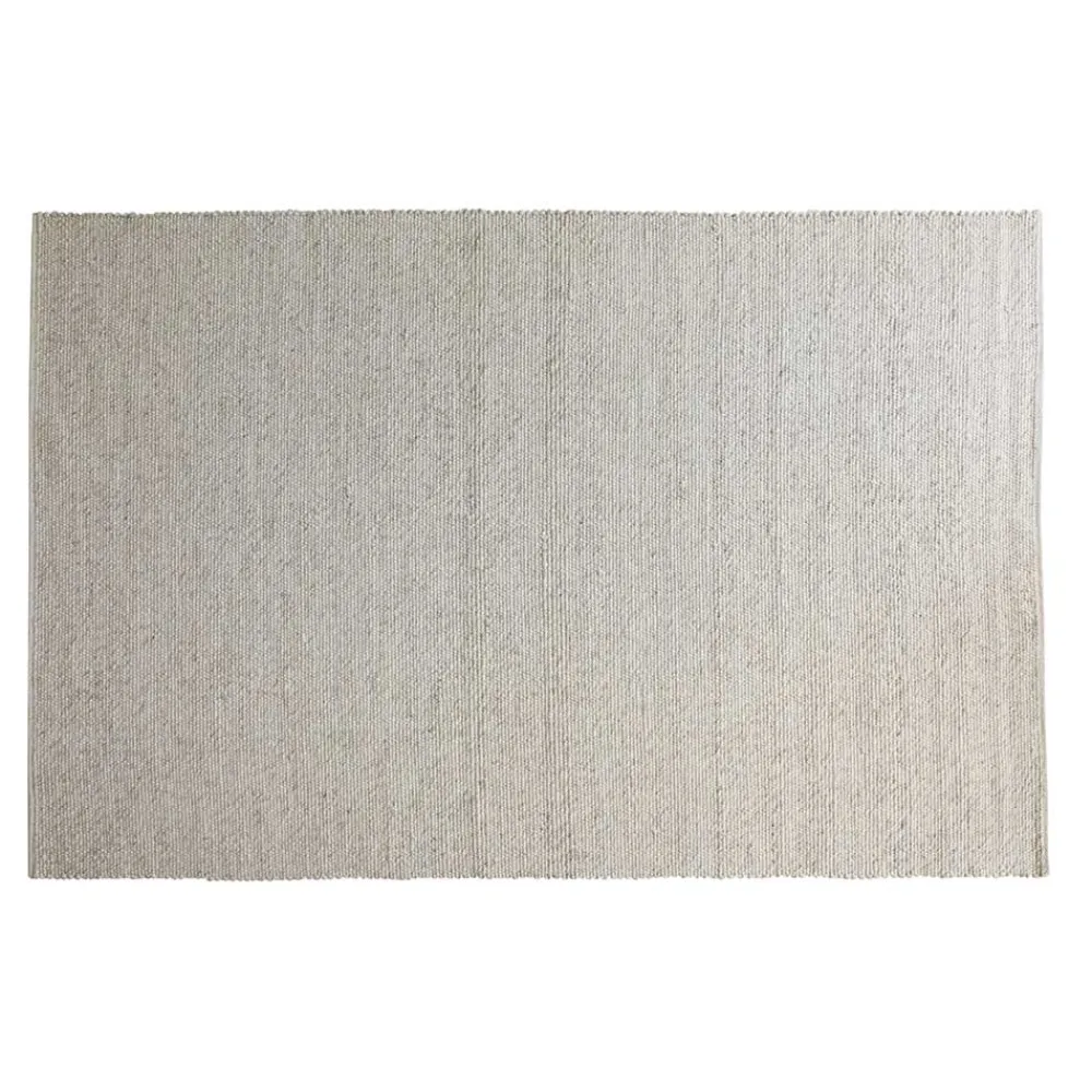 Wohnen Handgefertigter Wollteppich in Beigegrau - Flexin