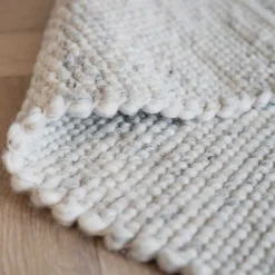 Wohnen Handgefertigter Wollteppich in Beigegrau - Flexin