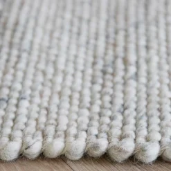 Wohnen Handgefertigter Wollteppich in Beigegrau - Flexin