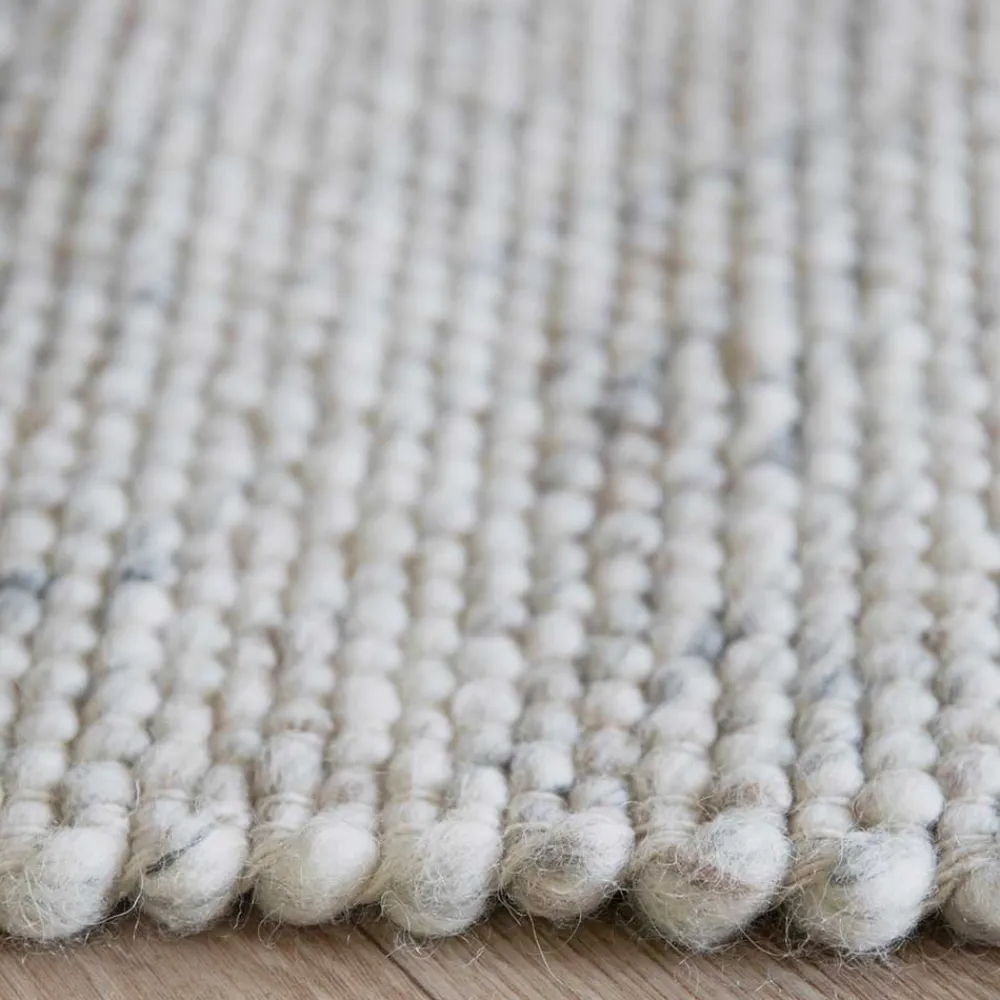 Wohnen Handgefertigter Wollteppich in Beigegrau - Flexin