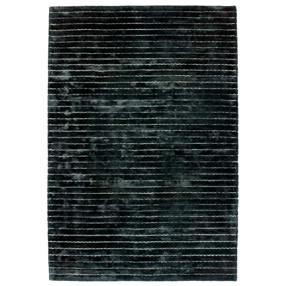 Wohnen Handgewebter Teppich aus Wolle & Viskose gestreift - Setca