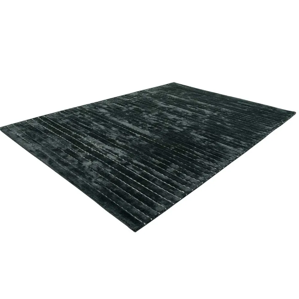 Wohnen Handgewebter Teppich aus Wolle & Viskose gestreift - Setca