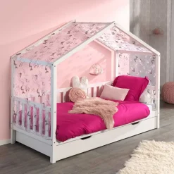 Wohnen Kindermöbel|Kinderbetten*Haus Himmelbett für Mädchen in Weiß - Edro