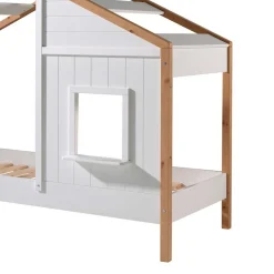 Kinder Wohnen Haus Kinderbett in Weiß & Eichefarben - Zorya