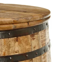 Wohnen Hausbar im Fass Design aus Mangobaum Holz - Croadiva