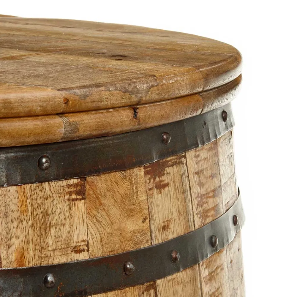 Wohnen Hausbar im Fass Design aus Mangobaum Holz - Croadiva