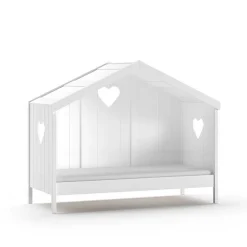 Wohnen Kindermöbel*Hausbett mit Herz in Weiß - Grandory