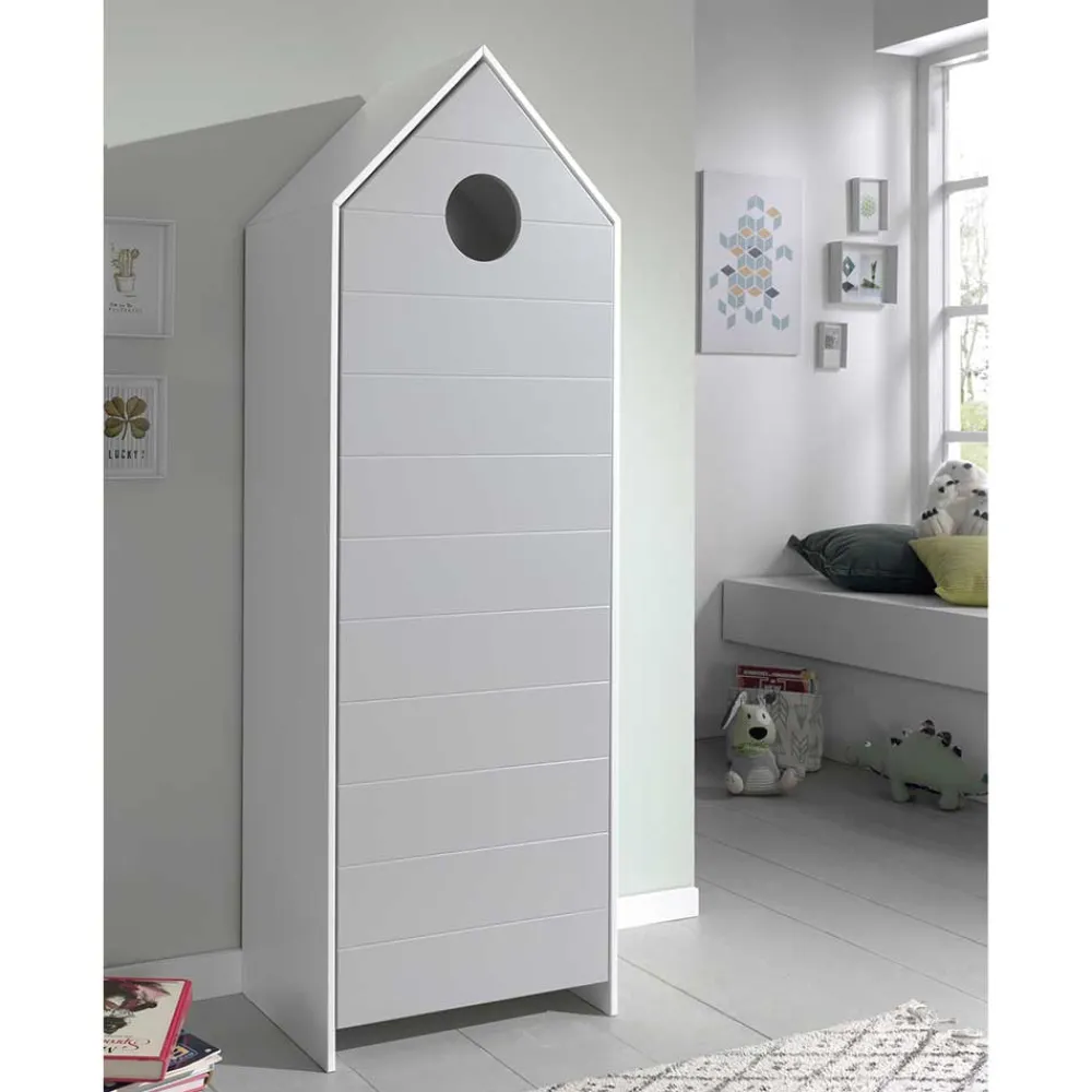 Kinder Wohnen Hausform Kinderschrank in Grau - Indefiva