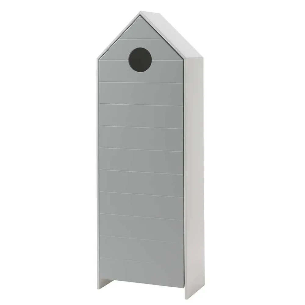 Kinder Wohnen Hausform Kinderschrank in Grau - Indefiva