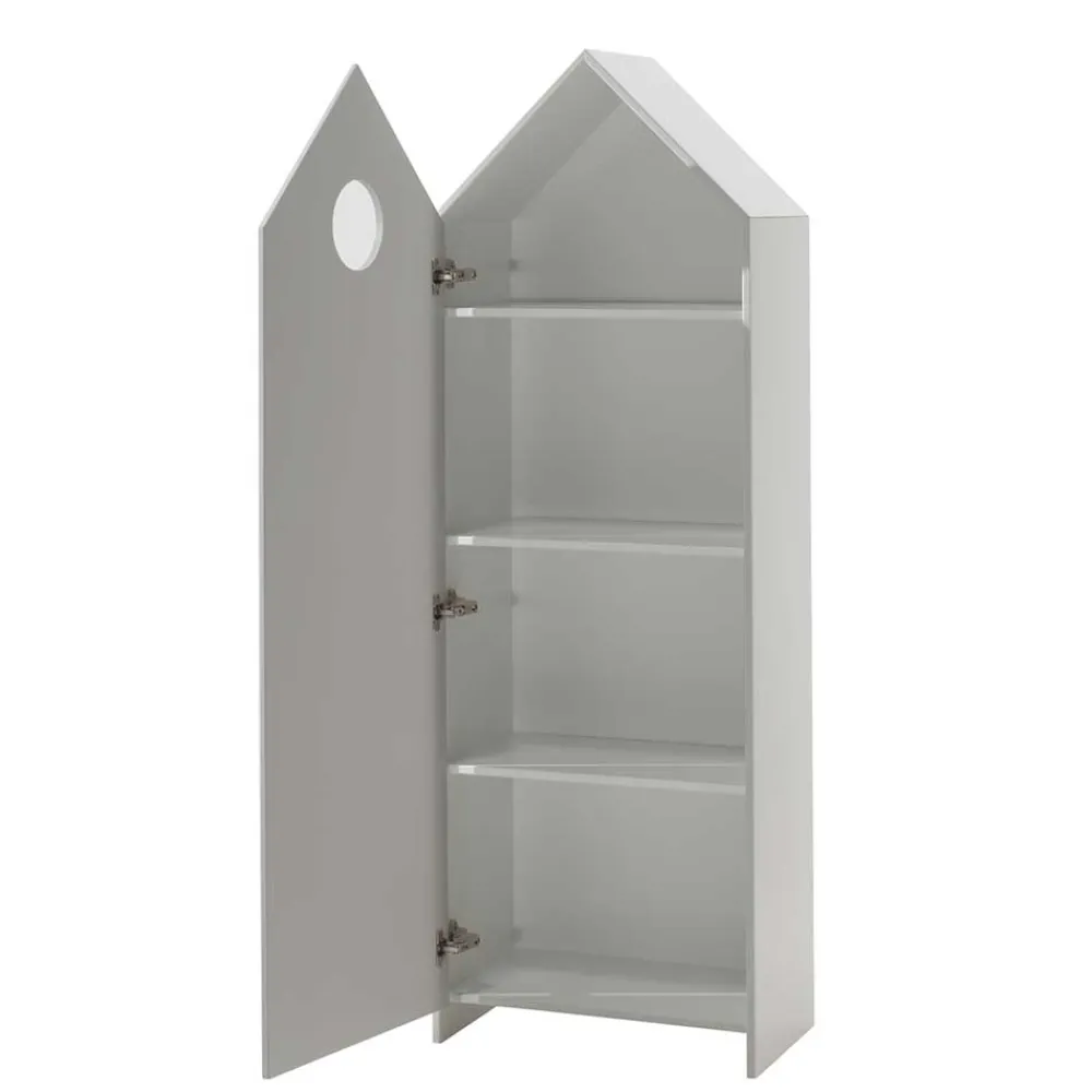 Kinder Wohnen Hausform Kinderschrank in Grau - Indefiva