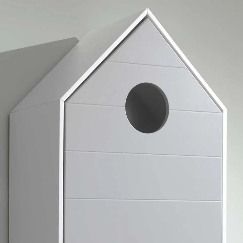Kinder Wohnen Hausform Kinderschrank in Grau - Indefiva