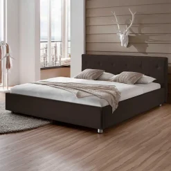 Wohnen Jugendbetten|Betten*Hübsches Polsterbett Kara in Braun