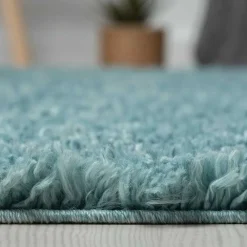 Wohnen Teppiche*Hellblauer Teppich mit hohem Flor - Saracan