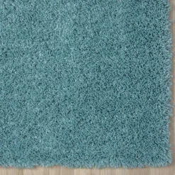 Wohnen Teppiche*Hellblauer Teppich mit hohem Flor - Saracan