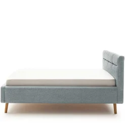 Wohnen Skandinavische Möbel|Jugendbetten*Hellblaues Polsterbett mit Bettkasten - Annelie