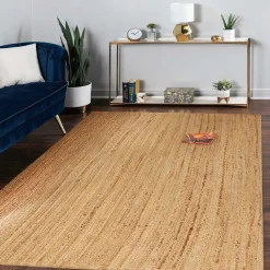 Wohnen Braune Möbel|Teppiche*Hellbrauner Teppich aus Jute - Cranos