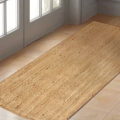 Wohnen Braune Möbel|Teppiche*Hellbrauner Teppich aus Jute - Cranos