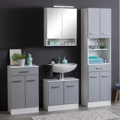 Wohnen Helle Badmöbel als Set in Grau Front - Girios (vierteilig)