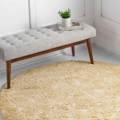 Wohnen Teppiche*Heller Hochflor Teppich in Gelb und Creme - Vinitaro