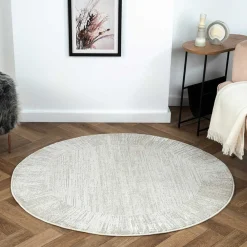 Wohnen Teppiche*Heller Rundteppich mit geketteltem Rand - Yorano