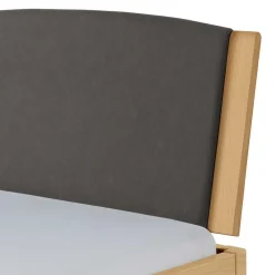 Wohnen Helles Eichebett mit Kunstleder Kopfteilpolstern - Vrona